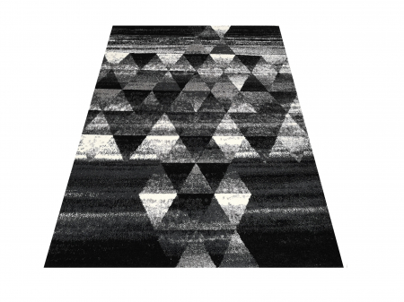 Covor Twist, 80 x 150 Gri/Negru Geometric 1752A [0]