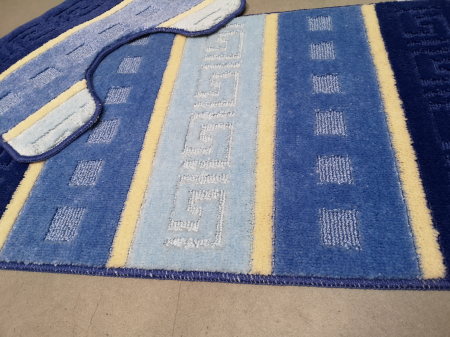 Set 2 Covorase baie Multi Greek , 50x80/50x40 , Albastru inchis/deschis [2]