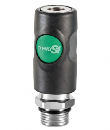 Cuple rapide pneumatice profesionale - Cupla rapida pneumatica profesionala Prevo S1 safety one push button - filet exterior G1/4