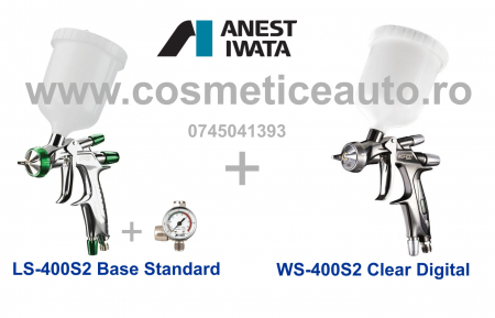Pistoale de vopsit profesionale - SUPERIOR SET LS-400SR2 BASE Standard + WS-400SR2 CLEAR 1.2 HD Digital