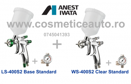 Pistoale de vopsit profesionale - SUPERIOR SET LS-400SR2 BASE Standard + WS-400SR2 CLEAR 1.3 HD Standard