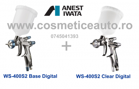 Seturi pistoale de vopsit WS 400S2 Clear / Base / LS-400 - SUPERIOR SET WS-400SR2 BASE Digital + WS-400SR2 CLEAR 1.2 HD Digital