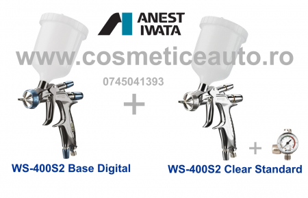 Seturi pistoale de vopsit WS 400S2 Clear / Base / LS-400 - SUPERIOR SET WS-400SR2 BASE Digital + WS-400SR2 CLEAR 1.2 HD Standard