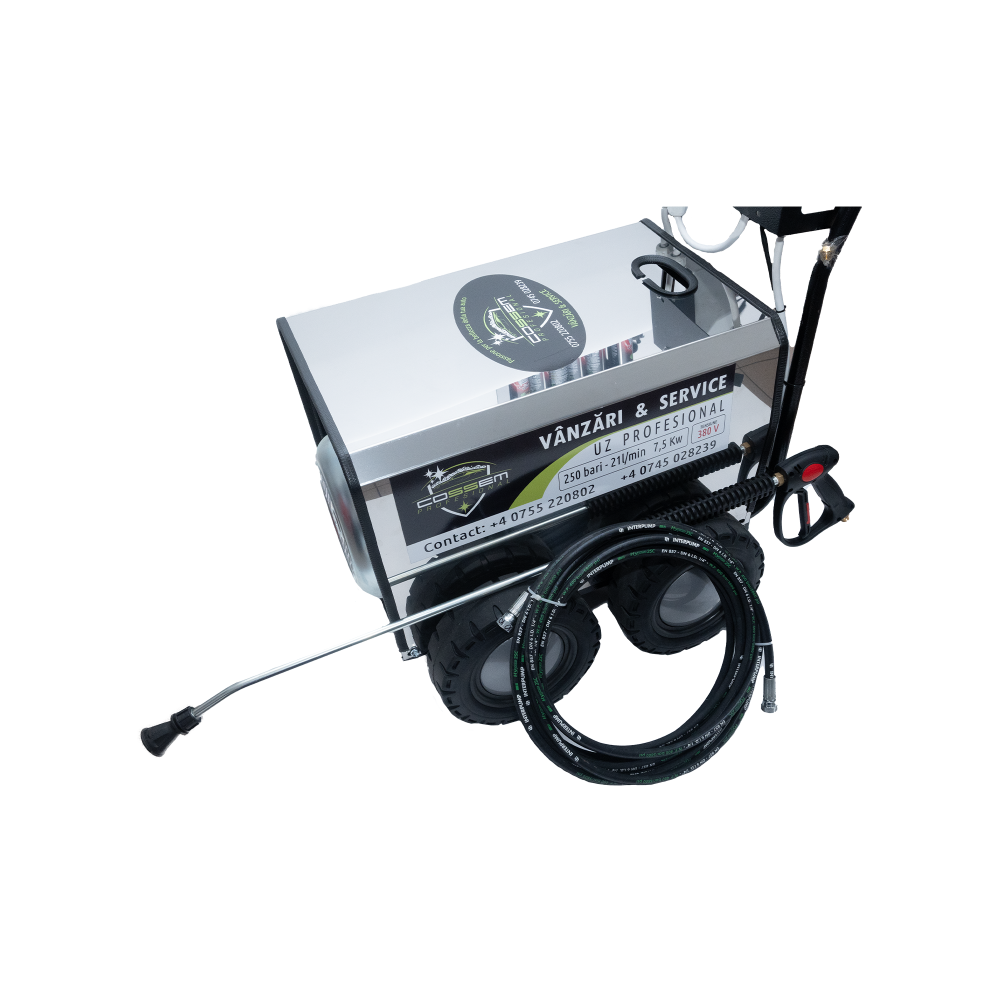 Aparatul de spălat cu presiune Inox TST 250 Bar, cu un debit de 21 litri/min și alimentare la 380 V [3]