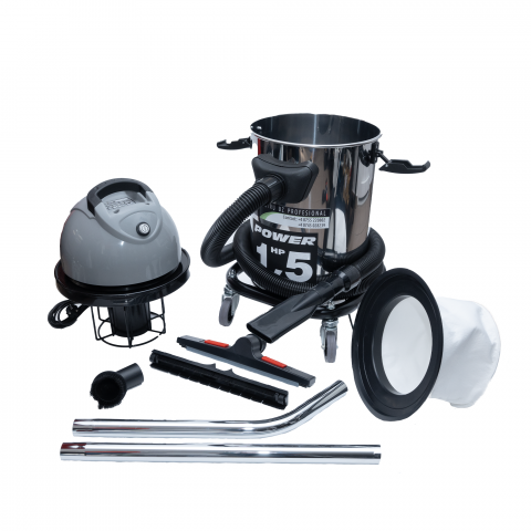 Aspirator industrial Tron Umed/Uscat cu 1 motor – Cuva inox 35L, 1.5 Hp, Fabricat în Italia [2]