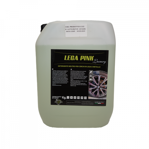 Detergenți Auto - Decontaminant Caroserie și Jante cu Efect Mov – Profesional Cossem LEGA PINK, 10 kg – Detergent Neutru pentru Curățarea Jantelor din Aluminiu, Inox și Alte Suprafețe Metalice, Ideal pentru Decontamina