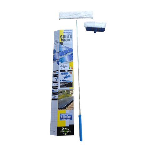 Kit Profesional pentru Curățarea Panourilor Solare și Fotovoltaice – Perie cu Coadă Telescopică 4,10 m + Lavetă Fină de Curățare si coada 4,10 m + Alimentare Directă cu Apă [2]