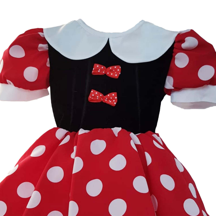 Rochița Minnie Mouse cu fundițe si guler alb [3]