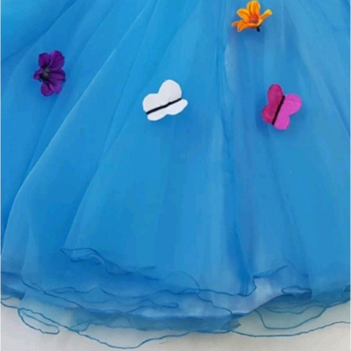 Rochita Printesa bleu cu flori si fluturasi [5]