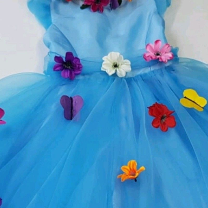 Rochita Printesa bleu cu flori si fluturasi [3]