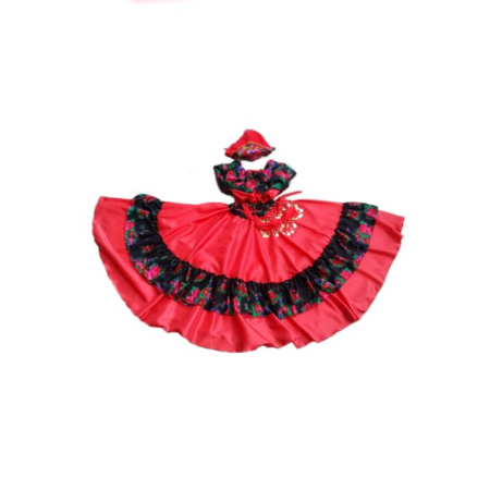 Fete - Costum Țigancusă roșu cu negru