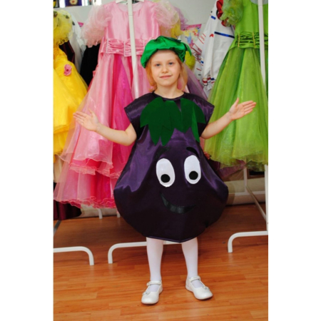 Fete - Costum Vânătă sau Prună cu guriță și ochișori
