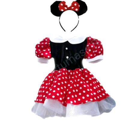 Botez / Aniversare - Rochita Minnie Mouse cu bentita