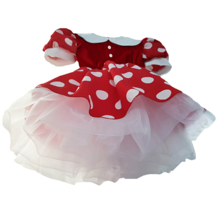 Rochita Minnie Mouse rosie cu bentita alba [1]