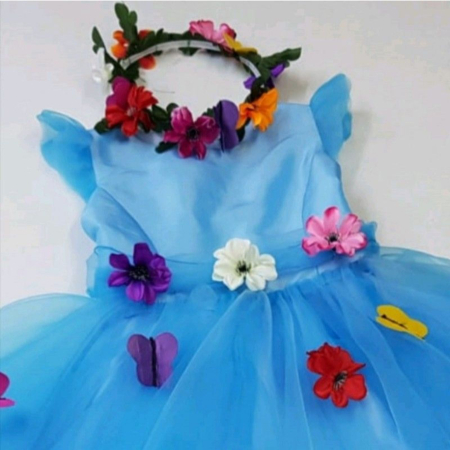 Rochita Printesa bleu cu flori si fluturasi [3]