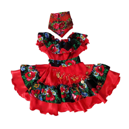 Fete - Rochita Tigancusa Gipsy rosu cu negru