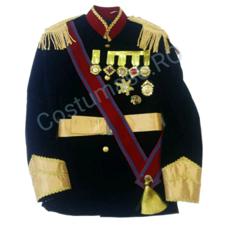 Istorice / Epoca - Sacou Carol I - banderola grena