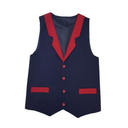 Uniforme - Vesta bleumarin cu guler  rosu