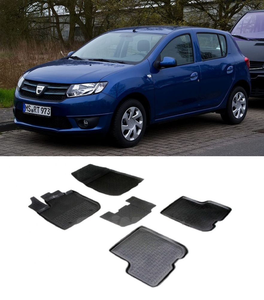 Covorase cauciuc tip tavita DACIA Sandero II 2012-2020 (5 bucati) (90154) - SEINTEX 100910 [1]