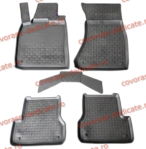 Covorase tip tavita bordura 3 cm - Covorase AUDI A6 C7 2011-2018 (5 bucati) - tip tavita - SEINTEX - 100% cauciuc