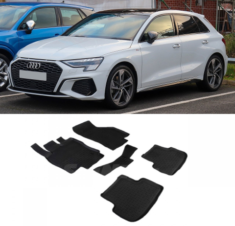 Covorase cauciuc tip tavita AUDI A3 (8V) 2013-2020 (5 bucati) (84026) - SEINTEX 100910