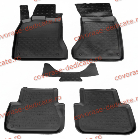 Covorase tip tavita bordura 3 cm - Covorase AUDI A5 I 2007-2017 Sportback (5 bucati) - tip tavita - SEINTEX - 100% cauciuc