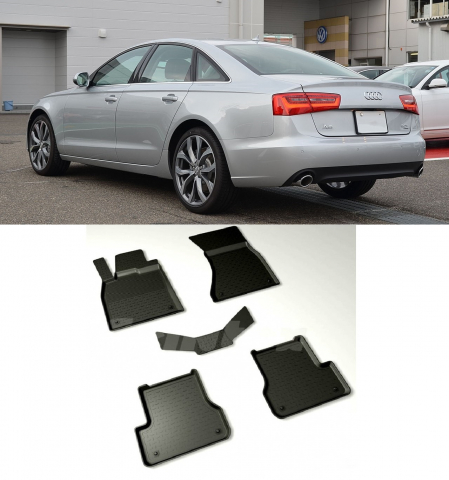Covorase cauciuc tip tavita AUDI A6 C7 2011-2018 (5 bucati) (86698) - SEINTEX 100910