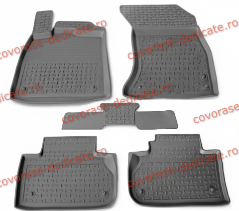 Covorase tip tavita bordura 3 cm - Covorase AUDI Q5 II 2017-prezent (5 bucati) - tip tavita - SEINTEX - 100% cauciuc