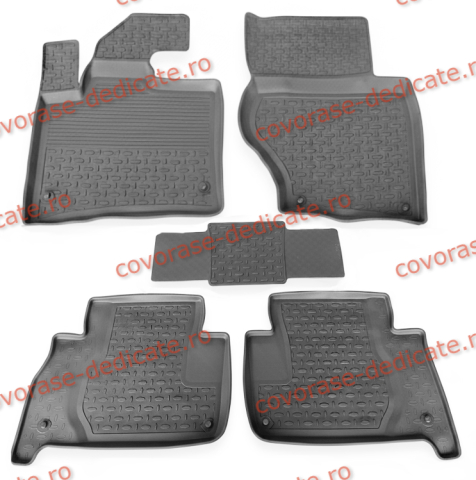 Covorase tip tavita bordura 3 cm - Covorase AUDI Q7 I 2005-2015 (5 bucati) - tip tavita - SEINTEX - 100% cauciuc