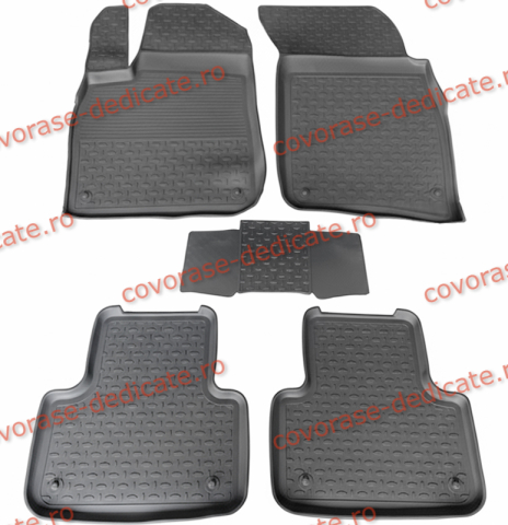 Covorase tip tavita bordura 3 cm - Covorase AUDI Q7 II 2015-prezent (5 bucati) - tip tavita - SEINTEX - 100% cauciuc