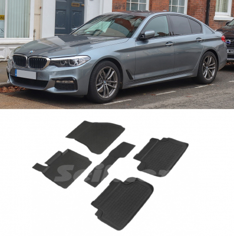 Covorase Auto - Covorase cauciuc tip tavita BMW Seria 5 G30 / G31 2017-2023 (5 bucati) (90355) - SEINTEX 100910