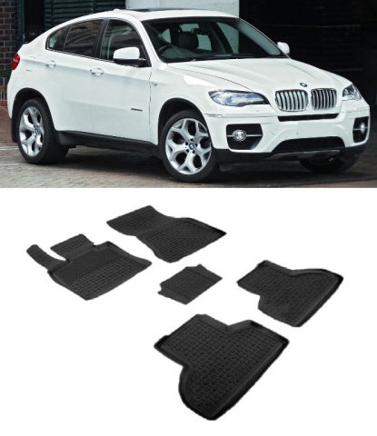 Covorase Auto - Covorase cauciuc tip tavita BMW X6 E71 2008-2015 (5 bucati) (86733) - SEINTEX 100910