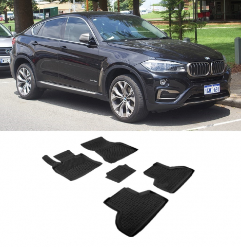 Covorase Auto - Covorase cauciuc tip tavita BMW X6 F16 2015-2020 (5 bucati) (86733) - SEINTEX 100910