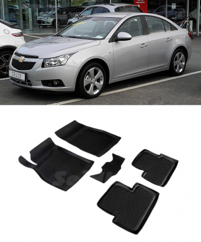 Covorase Auto - Covorase cauciuc tip tavita CHEVROLET Cruze I 2008-2016 (5 bucati) (01443) - SEINTEX 100910