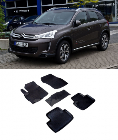 Covorase Auto - Covorase cauciuc tip tavita CITROEN C4 AirCross 2012-2017 (5 bucati) (82186) - SEINTEX 100910