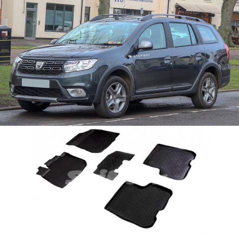 Covorase Auto - Covorase cauciuc tip tavita DACIA Logan MCV Stepway 2013-2020 (5 bucati) (90154) - SEINTEX 100910