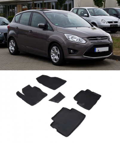 Covorase Auto - Covorase cauciuc tip tavita FORD C-Max II 2010-2019 (5 bucati) (01320) - SEINTEX 100910
