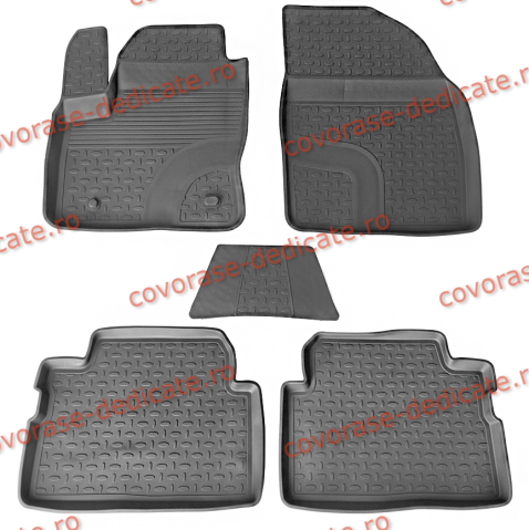 Covorase tip tavita bordura 3 cm - Covorase FORD C-Max II 2010-2019 (5 bucati) - tip tavita - SEINTEX - 100% cauciuc