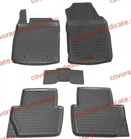 Covorase tip tavita bordura 3 cm - Covorase FORD Ecosport II (B515) 2012-2023 (5 bucati) - tip tavita - SEINTEX - 100% cauciuc