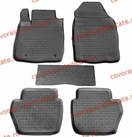 Covorase tip tavita bordura 3 cm - Covorase FORD Fiesta VI 2008-2017 (5 bucati) - tip tavita - SEINTEX - 100% cauciuc