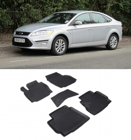 Covorase Auto - Covorase cauciuc tip tavita FORD Mondeo MKIV 2007-2014 (5 bucati) (01311) - SEINTEX 100910