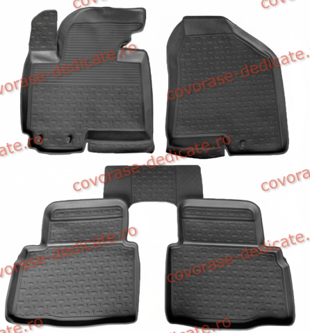 Covorase tip tavita bordura 3 cm - Covorase HYUNDAI ix35 2009-2015 (5 bucati) - tip tavita - SEINTEX - 100% cauciuc