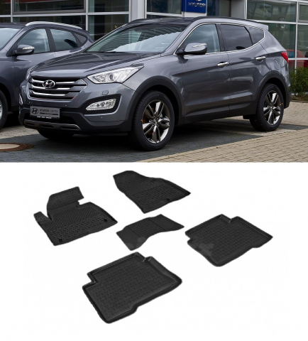 Covorase Auto - Covorase cauciuc tip tavita HYUNDAI Santa Fe III 2012-2018 (5 bucati) (83487) - SEINTEX 100910