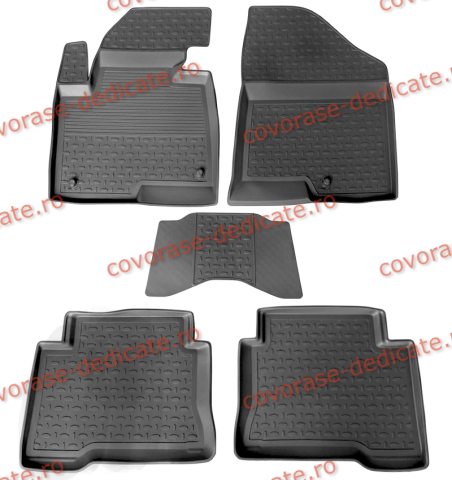 Covorase tip tavita bordura 3 cm - Covorase HYUNDAI Santa Fe III 2012-2018 (5 bucati) - tip tavita - SEINTEX - 100% cauciuc