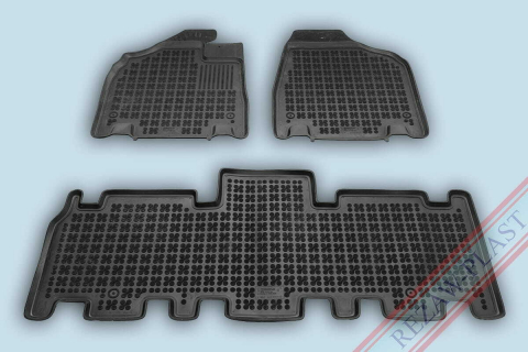 Covorase tip tavita bordura 3 cm - Covorase cauciuc tip tavita KIA Carnival II 2005-2014 (5 locuri) (201011A) - REZAW PLAST 100514