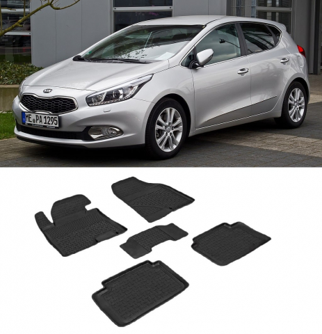 Covorase Auto - Covorase cauciuc tip tavita KIA Cee'd II 2012-2018 (5 bucati) (83212) - SEINTEX 100910