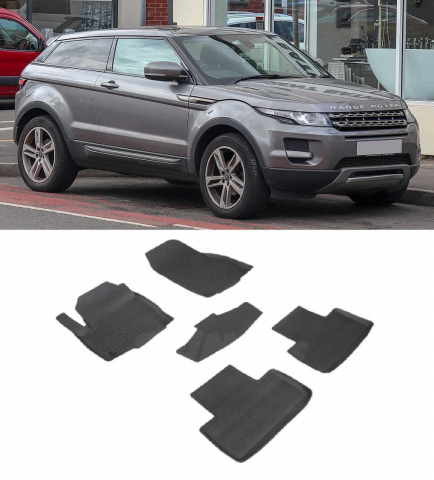 Covorase tip tavita bordura 3 cm - Covorase cauciuc tip tavita LAND ROVER Range Rover Evoque I 2011-2018 (5 bucati) (85322) - SEINTEX 100910