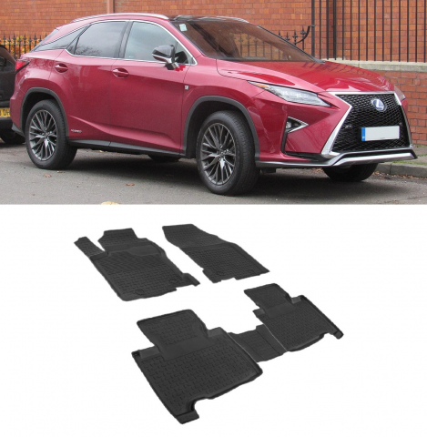 Covorase tip tavita bordura 3 cm - Covorase cauciuc tip tavita LEXUS RX (AL20) 2016-2022 (5 bucati) (87474) - SEINTEX 100910