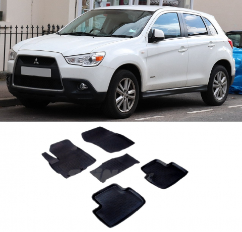 Covorase Auto - Covorase cauciuc tip tavita MITSUBISHI ASX I 2010-2023 (5 bucati) (82186) - SEINTEX 100910