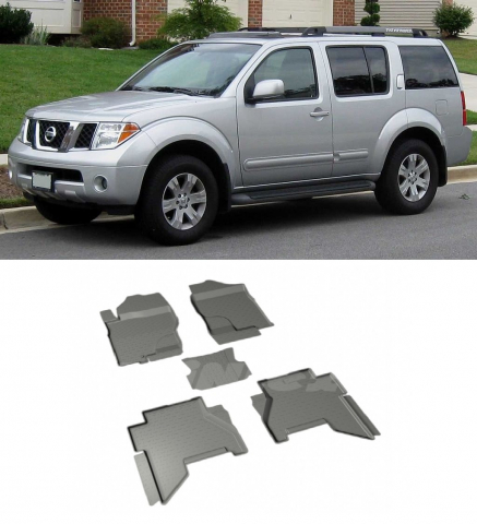 Covorase cauciuc tip tavita NISSAN Pathfinder III 2004-2014 (5 bucati) (88381) - SEINTEX 100910